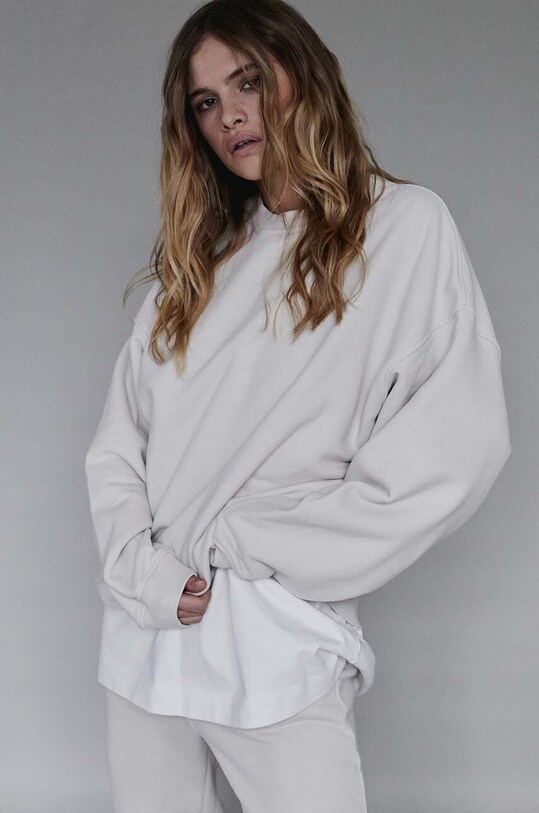 MUUV. hanorac de bumbac 1990 uni bej bluza.oversize.1990