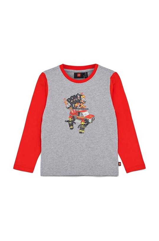 Lego longsleeve bawełniany dziecięcy nadruk szary 12011075