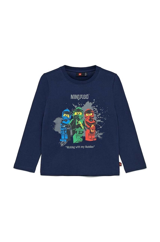 Дитячий бавовняний лонгслів Lego бавовна темно-синій 12011097