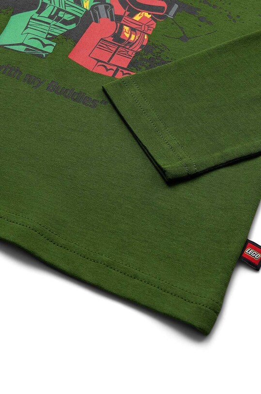 Lego longsleeve din bumbac pentru copii verde 12011097