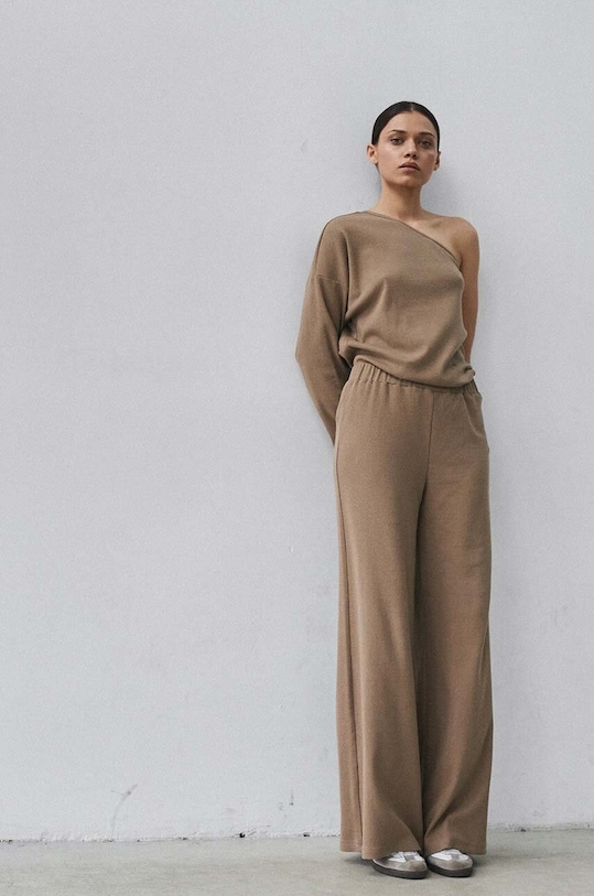 MUUV. longsleeve con aggiunta di cotone MEU LAINE marrone asym.longslee.MEU.LAINE