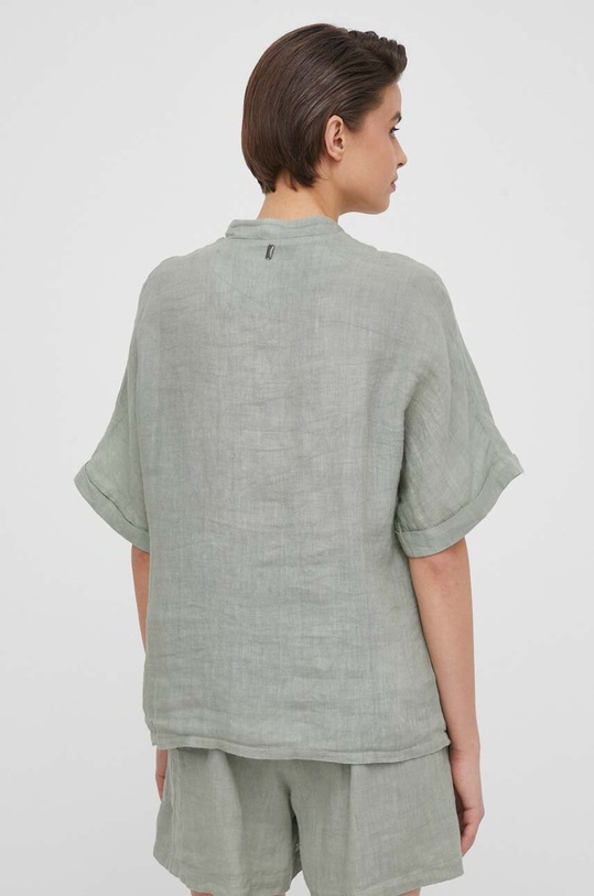 Odzież Bomboogie koszula lniana SW8395TLIV4 zielony