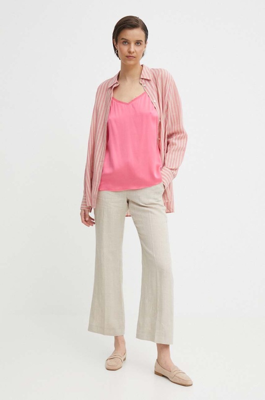 Lněná košile Mos Mosh 159640 růžová ZS24
