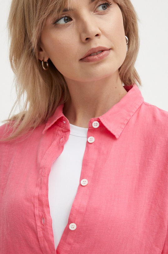 Mos Mosh koszula lniana różowy 160230