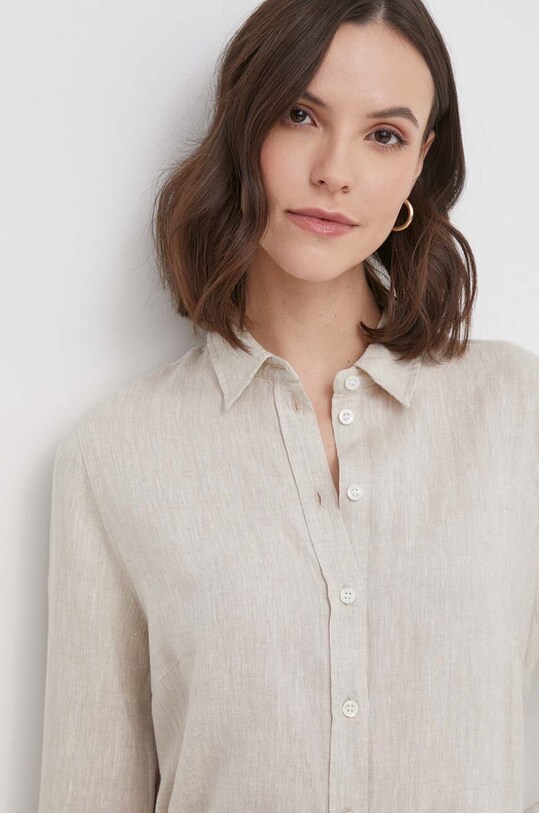 Mos Mosh koszula lniana beżowy 160230