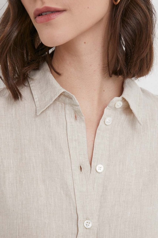 Mos Mosh koszula lniana 160230 beżowy