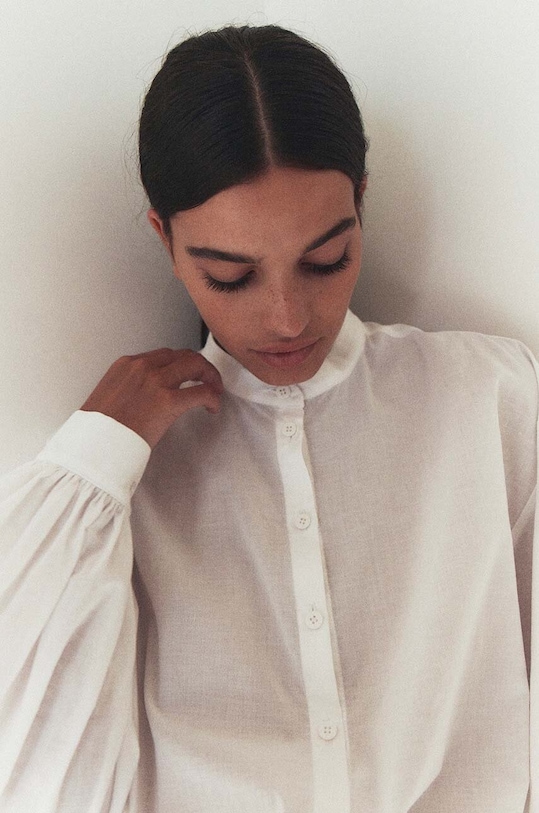 Îmbrăcăminte MUUV. camasa din bumbac Ample koszula.buf.rekaw.AMPLE alb