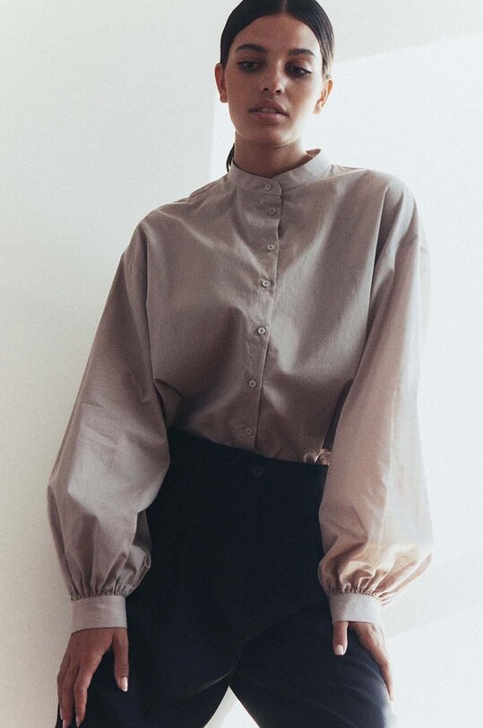 Bavlnená košeľa MUUV. Ample koszula.buf.rekaw.AMPLE béžová ZW24