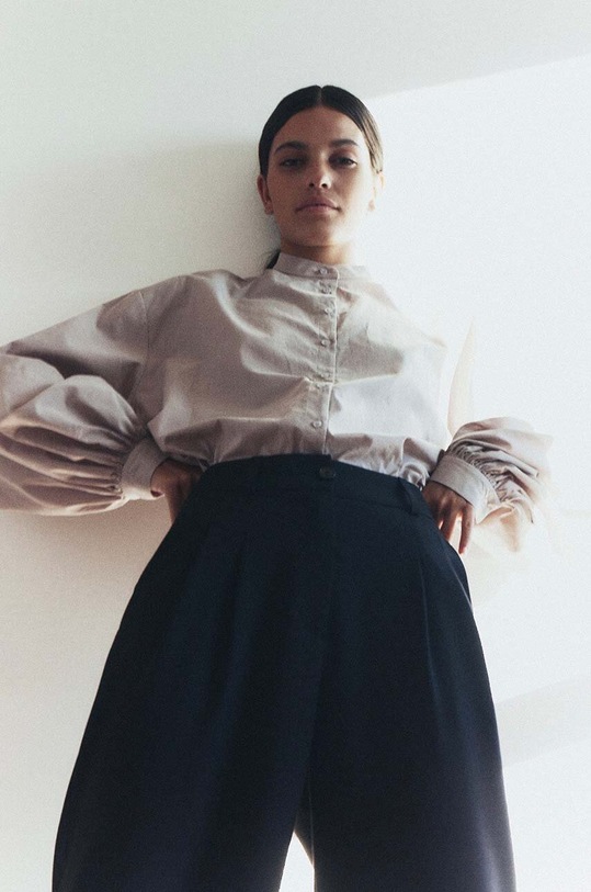 Bavlnená košeľa MUUV. Ample koszula.buf.rekaw.AMPLE béžová