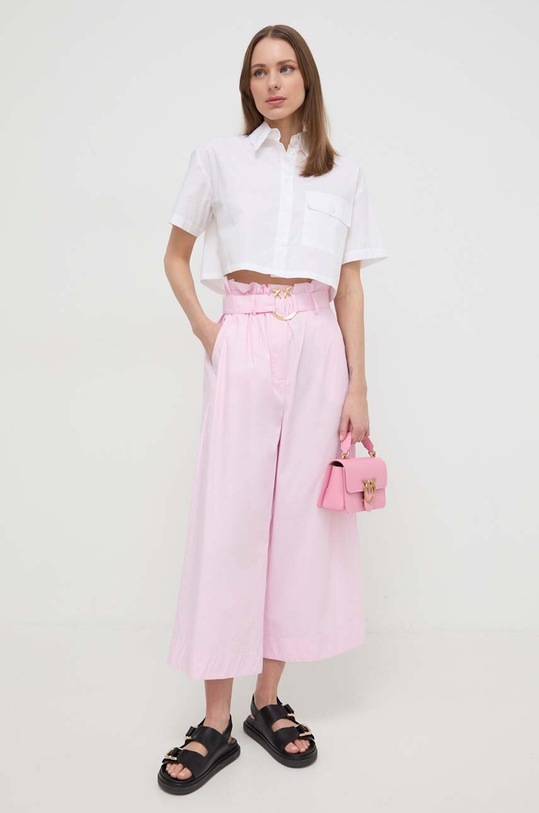 Pamučna košulja Silvian Heach GPP24462CA bijela ZS24