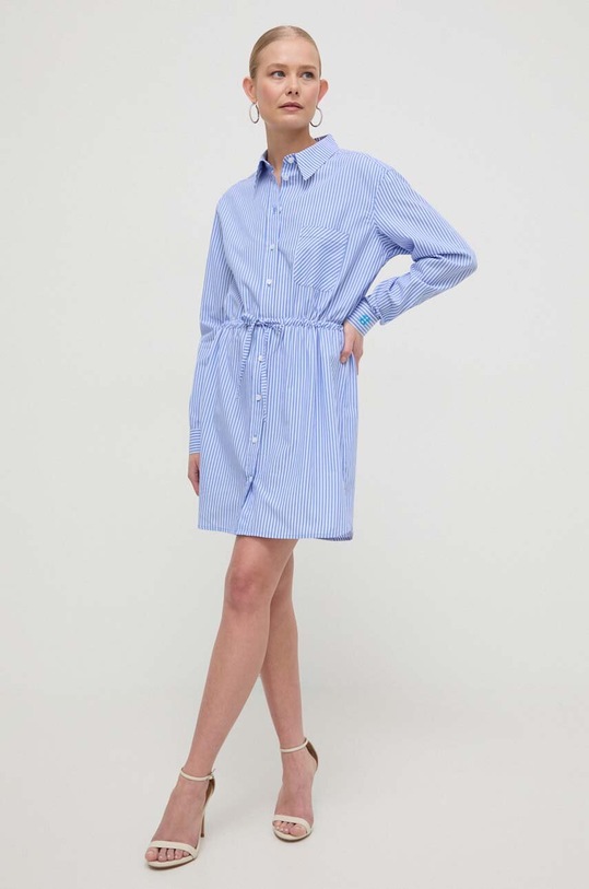 Pamučna košulja Silvian Heach casual plava GPP24092CA