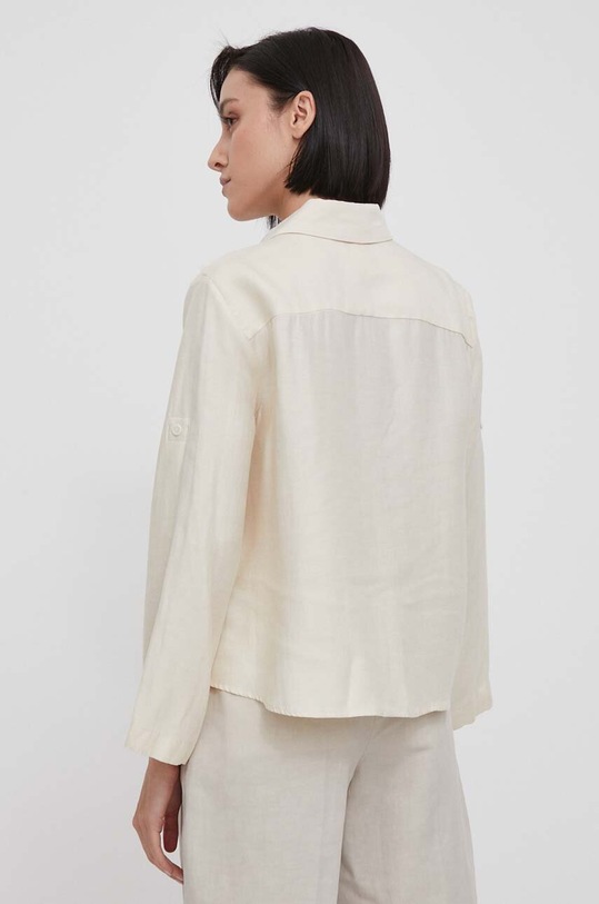 Oblečení Košile s příměsí lnu Seidensticker 60.136181 béžová