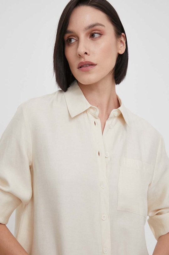 Košile s příměsí lnu Seidensticker béžová 60.136181
