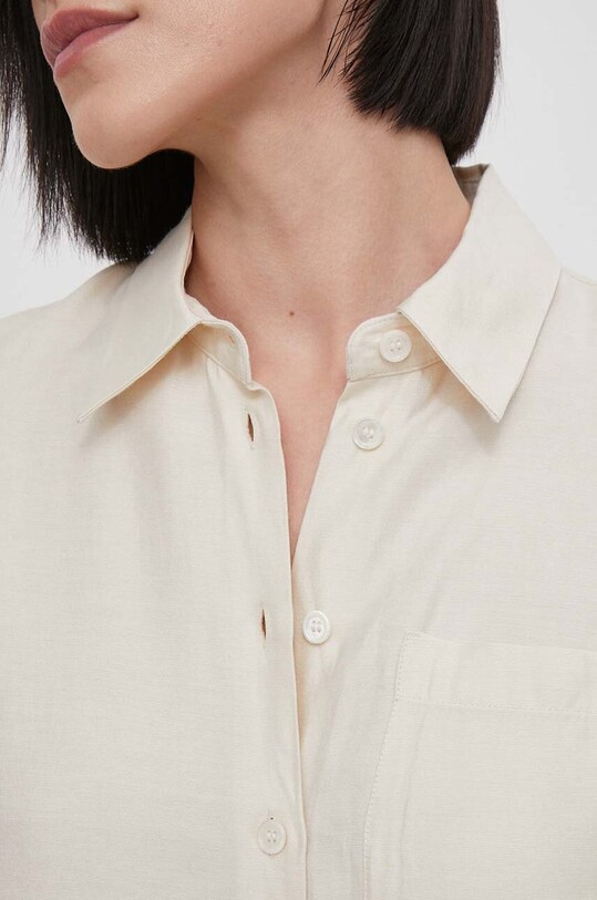 Košile s příměsí lnu Seidensticker 60.136181 béžová