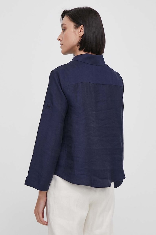 Ρούχα Πουκάμισο με μείγμα από λινό Seidensticker 60.136181 σκούρο μπλε