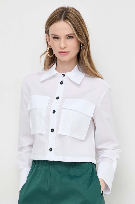 Liviana Conti koszula z elastanem biały L4SK06