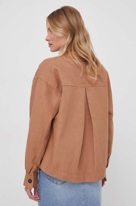 Oblečení Bunda se lněnou směsí Mos Mosh 159940 hnědá
