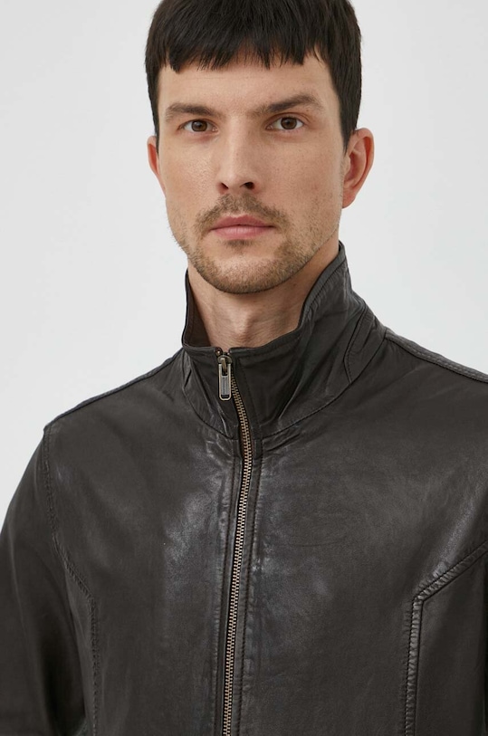 Kožená bunda Bomboogie hnědá JMCHELPLGF4