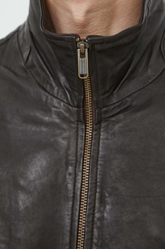 Kožená bunda Bomboogie JMCHELPLGF4 hnědá