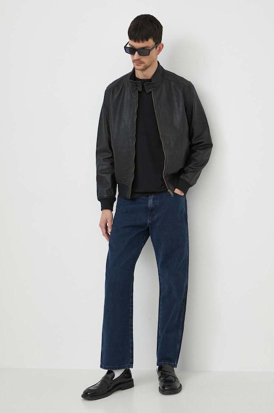 Bomboogie kurtka skórzana JMFRIZPLGS4 czarny ZS24