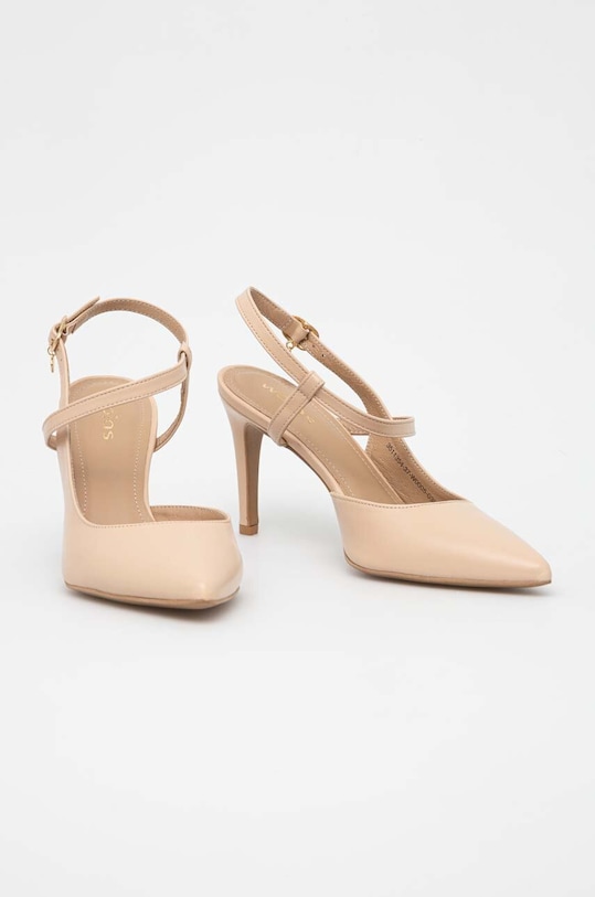 Wojas szpilki skórzane 3511354 beżowy ZS24