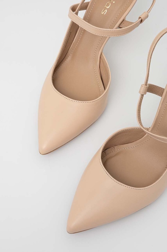 Wojas szpilki skórzane beżowy 3511354