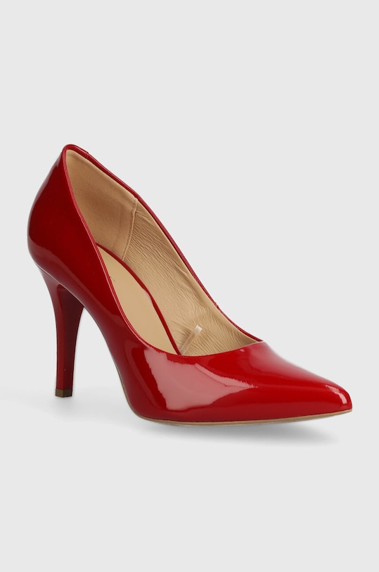 Kožené lodičky Wojas více než 8 cm červená 927535