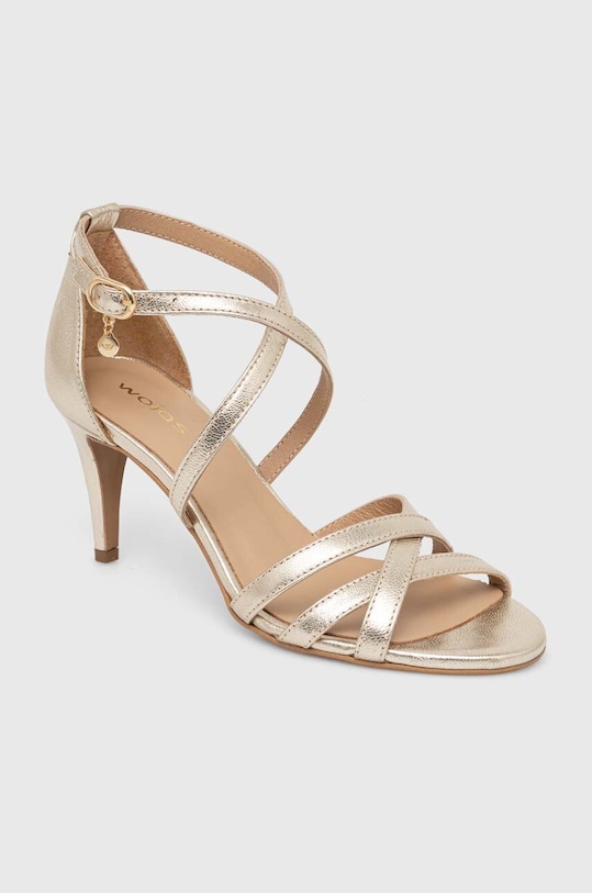 Wojas sandały skórzane 7606458 5-8 cm złoty 7606458