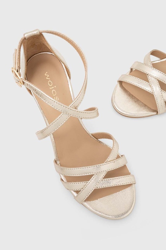Wojas sandały skórzane 7606458 złoty 7606458