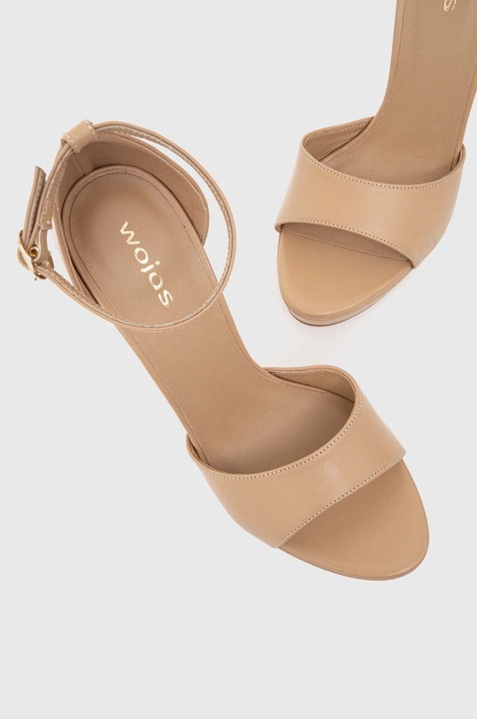 Kožené sandále Wojas 7615250 béžová 7615250
