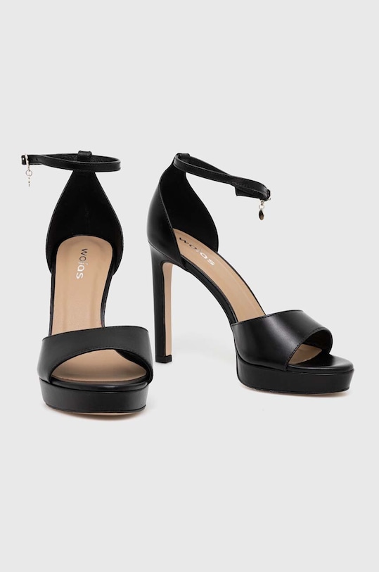 Wojas sandały skórzane 7615251 7615251 czarny ZS24