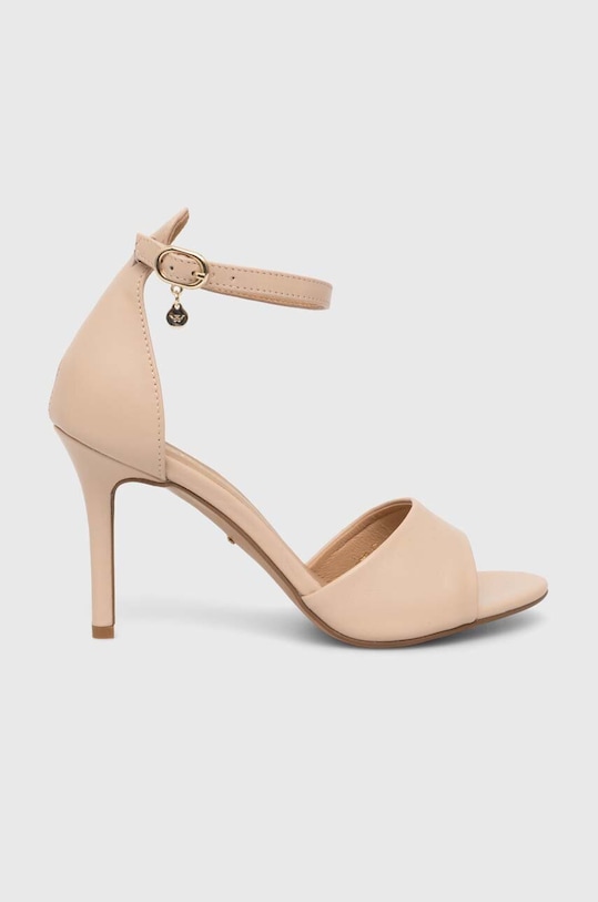 Kožené sandále Wojas 7618254 usňová koža béžová 7618254
