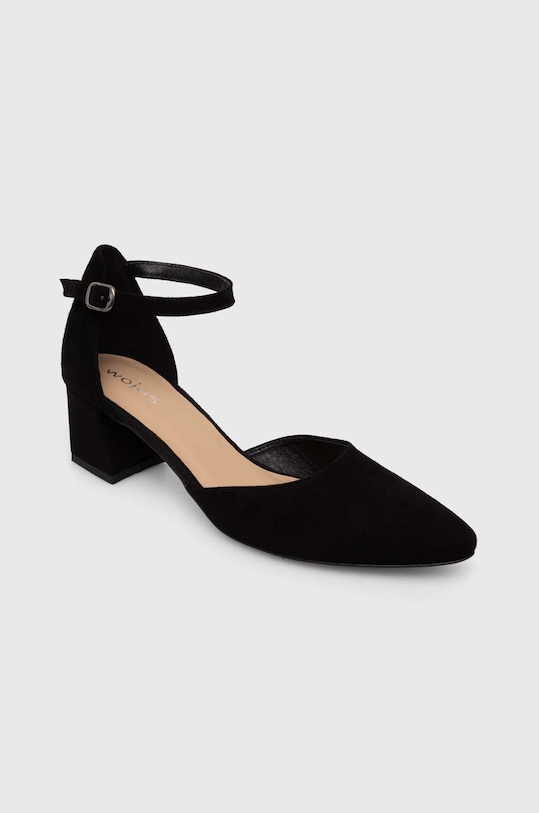 Wojas czółenka zamszowe 3508661 czarny ZS24