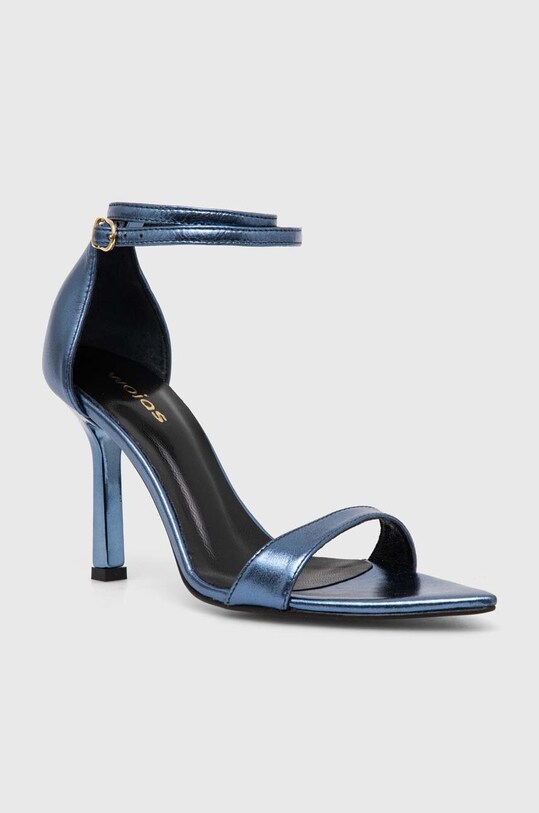 Wojas sandali in pelle pelle fiore blu 7616456