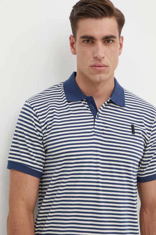Bomboogie polo bawełniane wzorzyste niebieski TM8518TJLR4