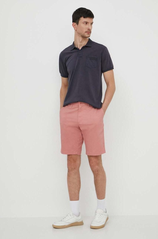 Bomboogie polo bawełniane TM8553TJIS4 niebieski ZS24
