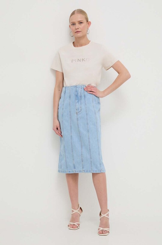 Silvian Heach fustă din denim GPP24327LO albastru ZS24