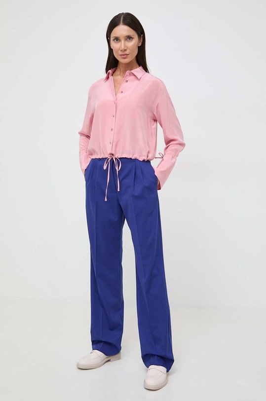 Liviana Conti spodnie z domieszką wełny F4SP41 niebieski ZS24