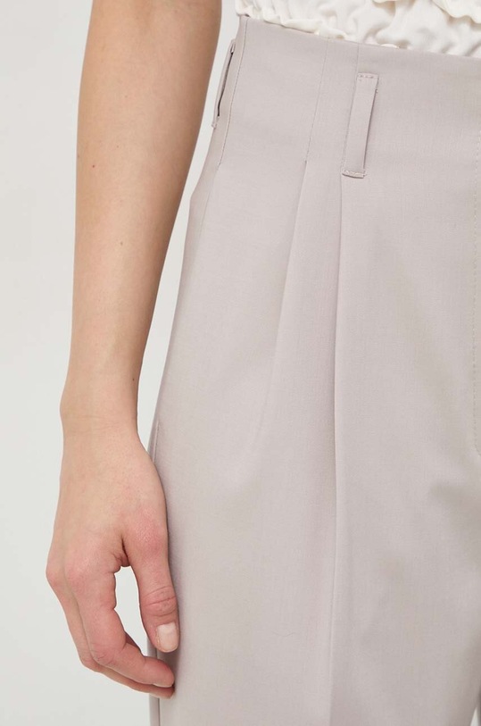 Liviana Conti spodnie z domieszką wełny beżowy F4SP41