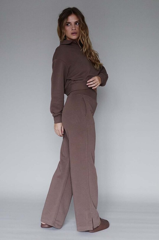MUUV. pantaloni de trening din bumbac Fin Cotton spodnie.szer.FIN.COTTON maro ZS24
