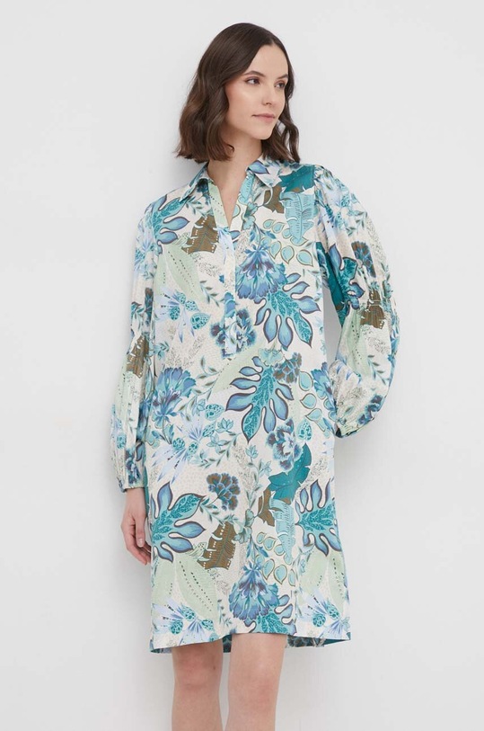 Mos Mosh rochie din bumbac cu guler verde 159390