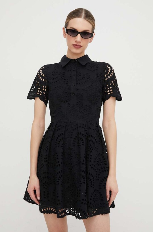 Pamučna haljina Silvian Heach GPP24431VE crna ZS24