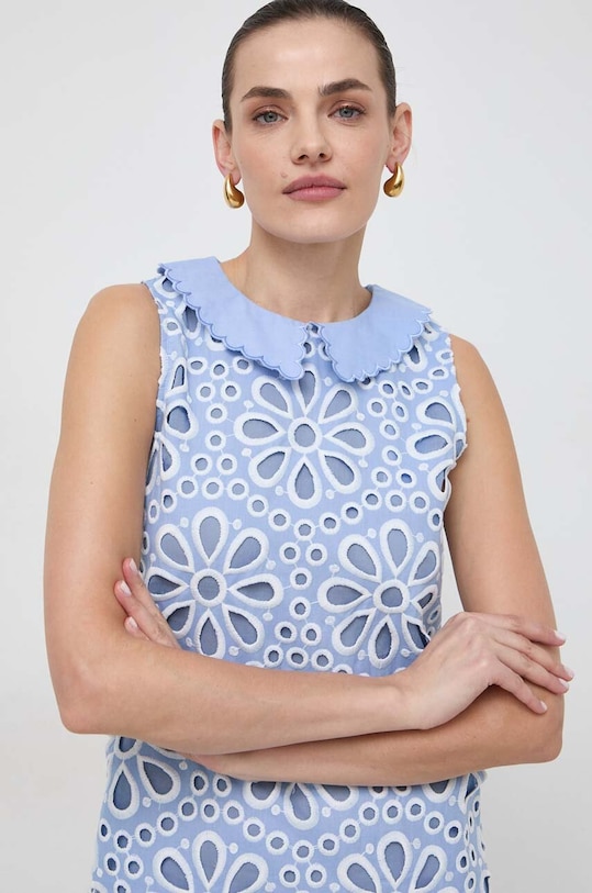 Pamučna haljina Silvian Heach plava GPP24412VE