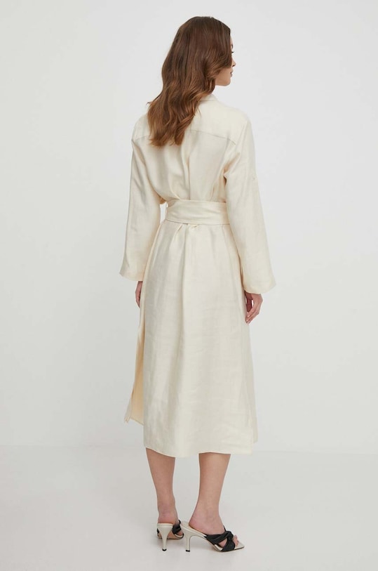 Φόρεμα από λινό μείγμα Seidensticker 60.136182 μπεζ ZS24