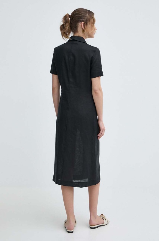 Liviana Conti vestito di lino L4SL25 nero ZS24