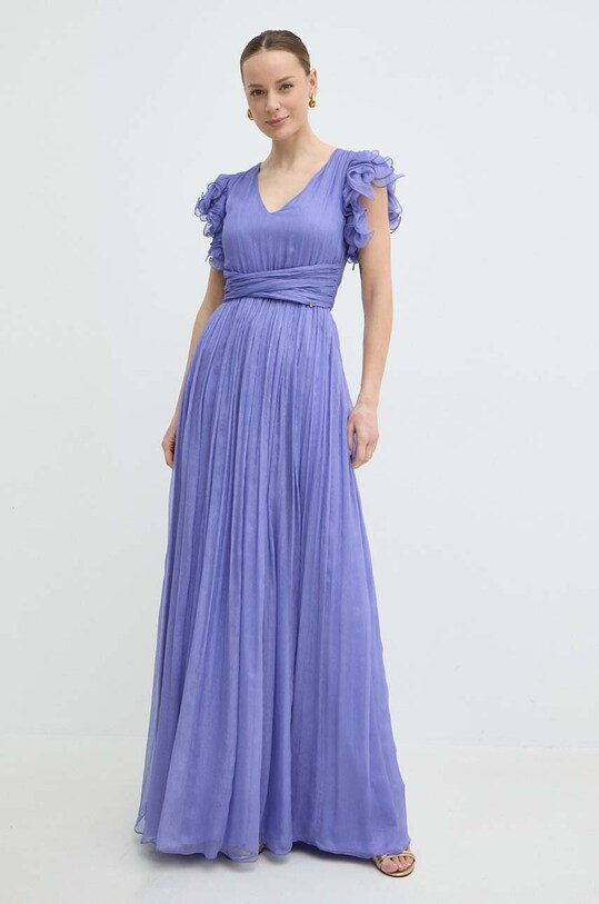 Nissa rochie de mătase RS14802 violet ZS24