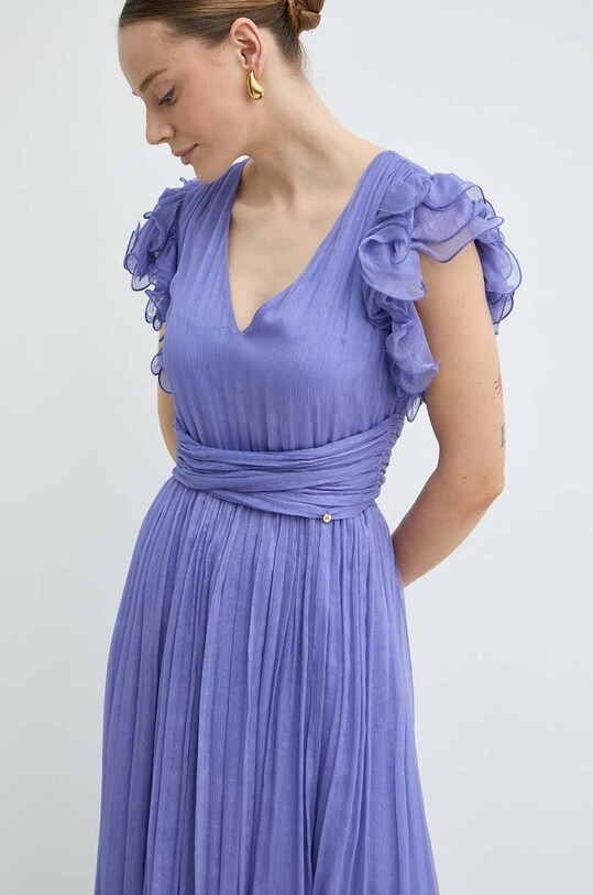 Nissa rochie de mătase violet RS14802