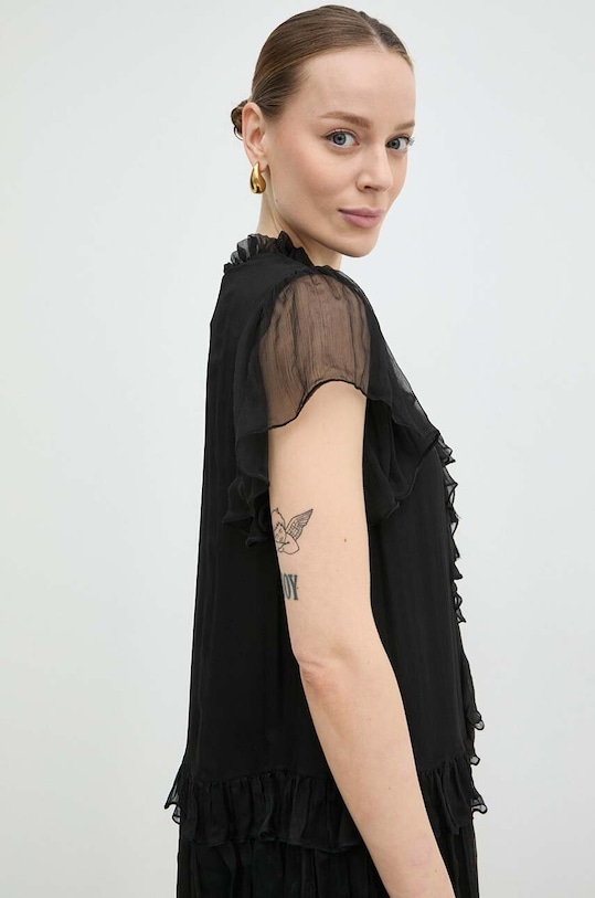 Hedvábné šaty Nissa RC14888 černá