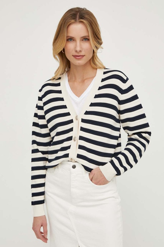 Mos Mosh kardigan bawełniany wzorzyste beżowy 158890