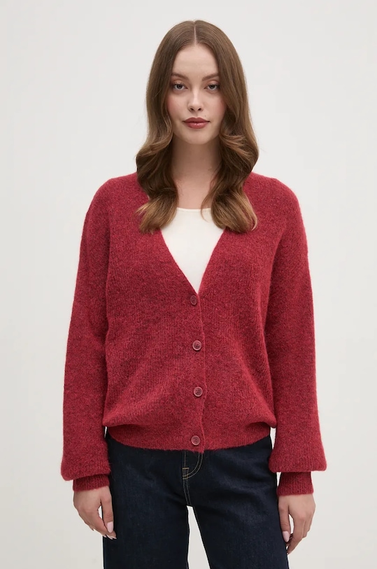 Μάλλινη ζακέτα Mos Mosh μαλλί κόκκινο 156830